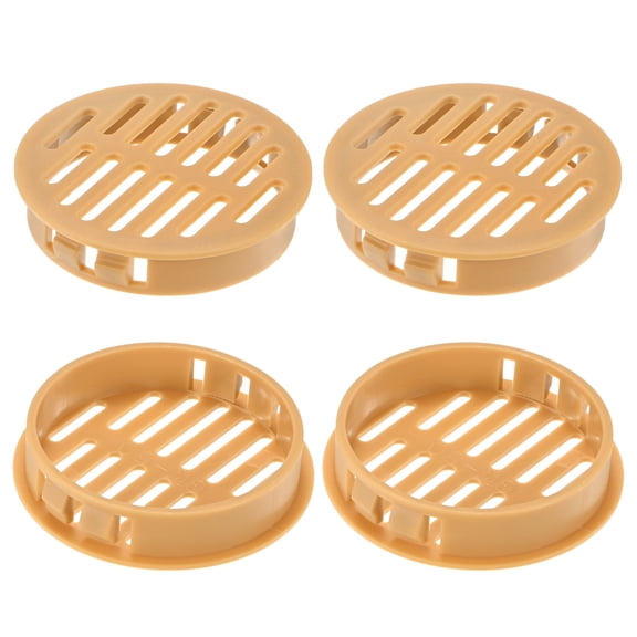Uxcell 4-Pack Round Soffit Vents, 50mm/2 Inch Plastic Air Vents Grille Circular Soffit Vents Cover for Bathroom Home/ Office/Kitchen/Cabinet/Wardrobe [Orange]