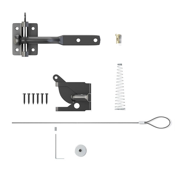 Bearachild Cerradura de pestillo de puerta de acero al carbono resistente para exteriores, para seguridad de vallas de madera y jardín Cerraduras de hardware largo negro