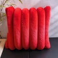 thumbnail image 6 of Red Faux Faux Fur Throw Pillow Cover, 20 X 20 Inches Plush Lumbar Pillow Cover, Soft Fluffy Decorative Cushion Cover for Couch Bed Living Room Holiday Home Decor, One Pack, 6 of 6