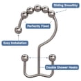 thumbnail image 3 of Shower Curtain Hooks Rings, Rust Resistant Metal Double Glide Shower Hooks Rings for Bathroom Shower Rods Curtains, Set of 12 Hooks, 3 of 7