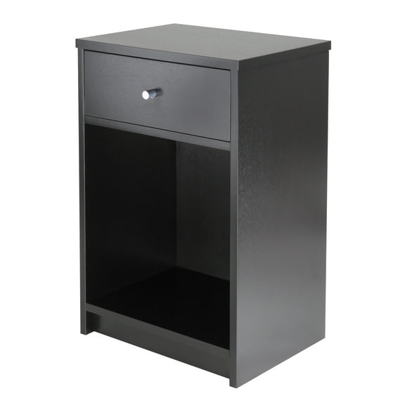 Winsome Wood Squamish Nightstand, Black Finish