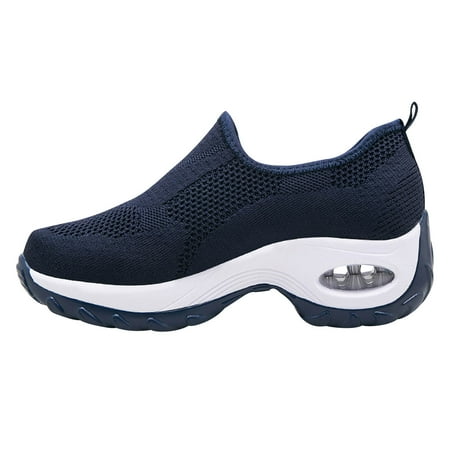 

Aueoeo Hiking Shoes for Women New Air Cushion Flat Shoes Women Mesh Sneakers Breathable Women Shoes Increase Ladies Casual Shoes Clearance