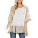 thumbnail image 4 of VISgogo Blusa de media manga para mujer, tops holgados de cuello redondo con estampado floral de leopardo, camisa informal de estilo simple VISgogo moda, 4 of 6