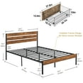 thumbnail image 5 of VECELO Full Bed Frame with 4 Storage Drawers, Industrial Platform Bed with Wooden Headboard, No Box Spring Needed, Easy Assembly, Brown, 5 of 8