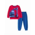thumbnail image 2 of Bellafa 100% Cotton Toddler Boys Long Sleeve Sweatsuits Outfits Cartoon Crocodile Excavator Prints Sweatshirt Tops and Pants Set 2PCS Boy's Fall Winter Clothes, 2 of 10