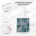 thumbnail image 4 of DouZhe Reusable Grocery Bags, Zebra Leopard Print Animal Lightweight Polyester Canvas Cloth Tote Bag for Travle Gym Shopping School, 15" x 16", 4 of 7