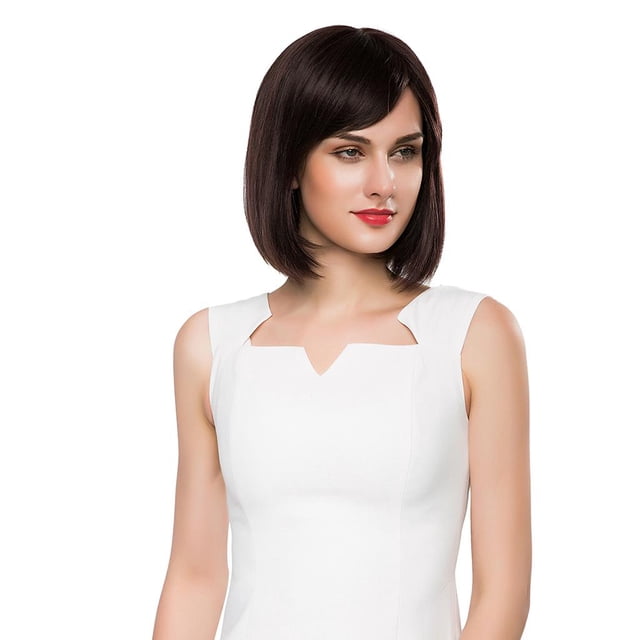Mujer Cabello Peluca Corta Bob Peluca de Negro - 14 Pulgadas Baoblaze Pelucas de cabello humano