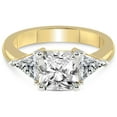 thumbnail image 3 of 3 Ct IGI Certified Radiant Shape Lab Grown Diamond Engagement Ring | 14K Yellow Gold |Caroline Three Stone Side Trillion Diamond Ring | FG-VS1-VS2 Quality Friendly Diamonds, 3 of 5