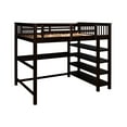 thumbnail image 5 of Wood Loft Bed with Storage Shelves and Desk, Storage Shelf, Full-Length guardrail, Space-Saving Design with Bookcase, No Box Spring Needed, 5 of 7