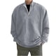 thumbnail image 2 of Sudadera sin capucha para hombre, jersey con media cremallera, camiseta de manga larga, sudadera sin capucha, blusa y camisa de cuello alto de manga larga, blusa para hombre, 2 of 6