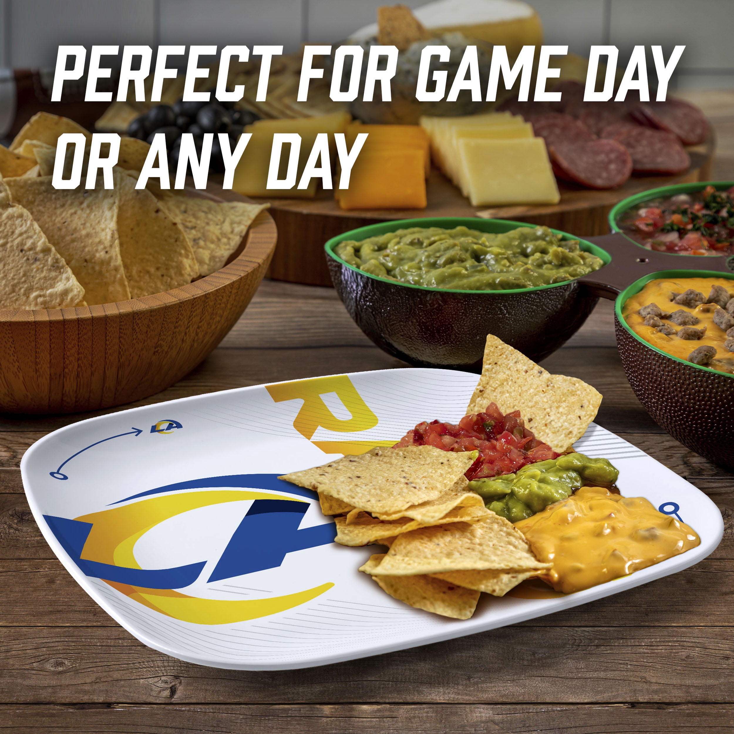 YouTheFan NFL Los Angeles Rams Large Party Plate