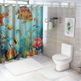 thumbnail image 7 of Orinice Fish Shower Curtain Tropical Marine Life Underwater World Coral Sea Animals Green Ocean Fabric Bathroom Curtain with Hooks White, 7 of 7