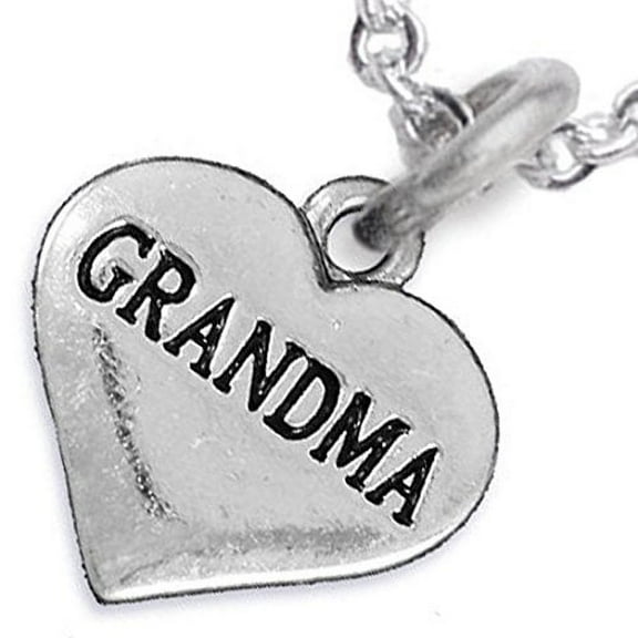 Grandma Heart Charm Necklace ©2016 Hypoallergenic, Adjustable, Safe, Nickel, Lead, & Cadmium Free!