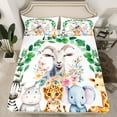 thumbnail image 2 of Feelyou Teens Farm Sheep Bed Sheets, Cartoon Zoo Animal King Sheets, Kawaii Giraffe Zebra Sheet Set, Lightweight Room Decor, 4pcs, 2 of 7