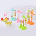 thumbnail image 3 of Paquete de 7 piezas de tenedores de plástico Yuyangstore Juegos de tenedores de frutas de plástico naranja, 3 of 8