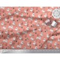 thumbnail image 2 of Soimoi Orange Georgette Viscose Fabric Mushroom,Oaknut & Rabbit Animal Decor Fabric Printed BTY 42 Inch Wide, 2 of 4