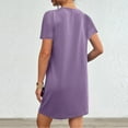thumbnail image 2 of Karight Women Casual Tshirt Dress Short Sleeve Crew Neck Summer Outfits Night Out Spring Solid Mini Dress with Pockets, 2 of 2