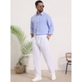 thumbnail image 2 of DARING DIVA Men's Seersucker Long Sleeve Button Down Textured Striped Shirts S Blue, 2 of 7