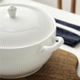 thumbnail image 3 of White Ceramic Soup Bowl with Handles - Microwave Safe Soup Bowl with Lid, Food Grade Porcelain Soup Bowl for Kitchen, Ideal for Soup, Noodle, Porridge & Stew, 3 of 6