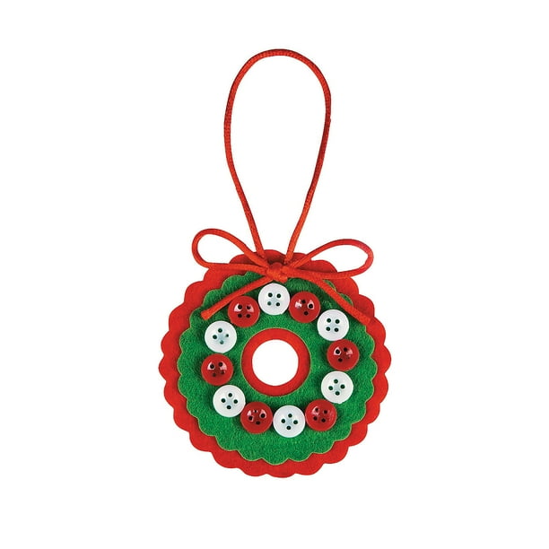 Felt Button Wreath Ornament Craft Kit Craft Kits 12 Pieces