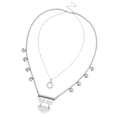 thumbnail image 1 of moda mujer geomatric doble capas cadena colres colgante pta Sunnimix collar de cadena multicapa, 1 of 8