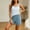 Blue women's striped pajama set a1, variant on Women's 2 Piece Pajama Set Sleeveless Tank Top and Elastic Waisted Shorts Striped Casual Loungewear Comfy Lounge Set for Women Plus Size Matching Sleepwear, Coffee 2XL