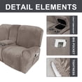 thumbnail image 2 of LiveGo 2 Seater Velvet Recliner Sofa Slipcover with Cup Holders, Stretch Loveseat Recliner Sofa Cover with Console Slate, Slipcover Protector for Living Room, 2 of 13