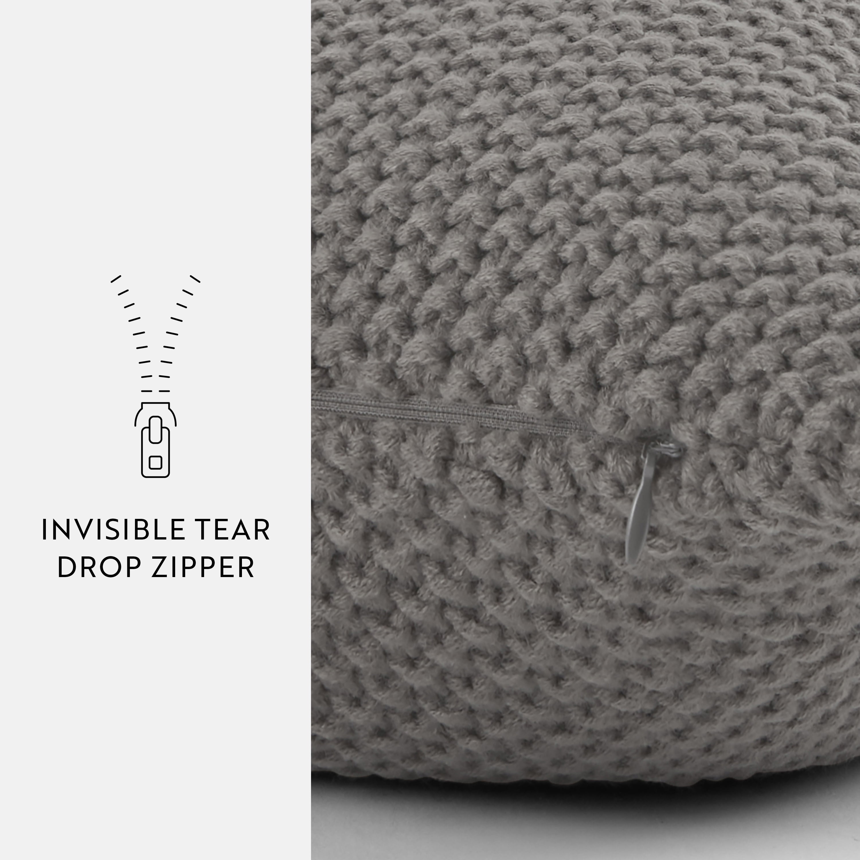 Noble Linens Decor Throw Pillow in Seed Stitch Knit Fabric