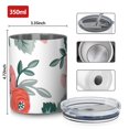 thumbnail image 4 of 12oz Coffee Tumblers Pioneer Flower Floral Print Pattern Stainless Steel Vacuum Insulated Travel Tumbler Coffee Cups Mug with Lid and Straw with Cleaning Brush for Cold & Hot Drinks, 4 of 5