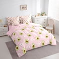 thumbnail image 2 of jejeloiu Kawaii Avocado Fruit 7-Piece Bedding Comforter Set,Cute Flower Daisy King Bedding Sets For Girls Teens Reversible, 2 of 7