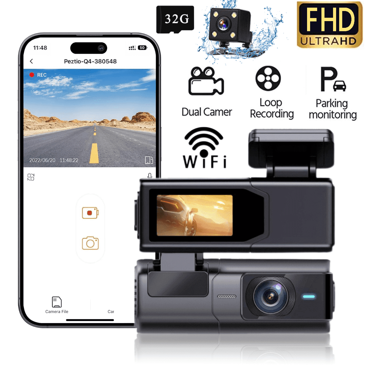GARMIN DASH CAM MINI 未使用新品 Garmin Mini Dash Cam: Car Key-Sized, WiFi Enabled, Front