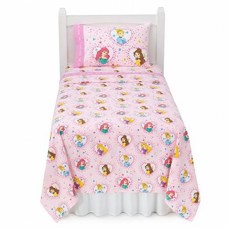 flannel princess sheet cinderella bedding belle sheets disney bed walmart