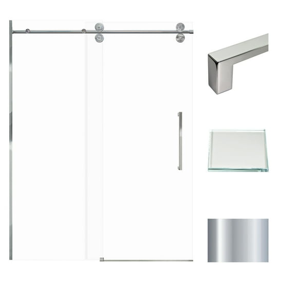 Transolid Tpbt608010l-T 80" High X 59" Wide Bypass Frameless Shower Door - Chrome