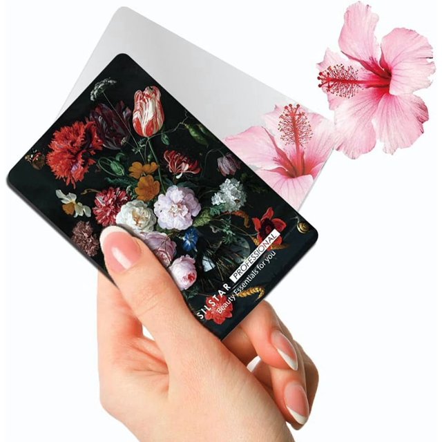 SILSTAR PROFESSIONAL Compact Card Mirror, Unbreakable Acrylic Makeup Mirror, Vanity Mirror Small for Wallet Case, Travel Purse, Handheld Compact Pocket Mirror_De Heem_Flowers 135