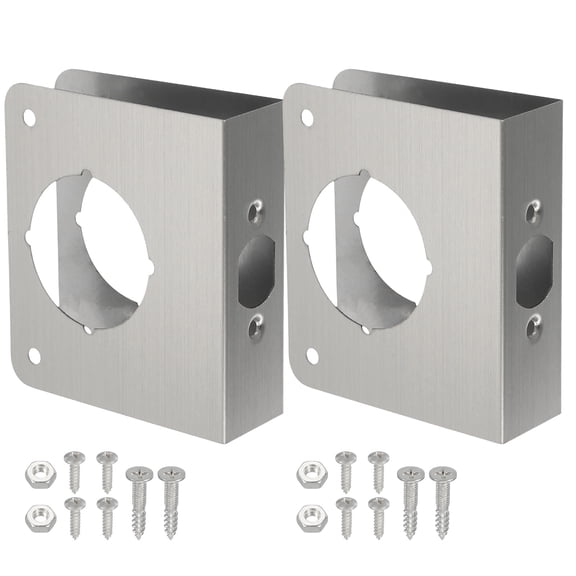 Uxcell Door Reinforcement Plate for 1-3/8" Thick Door and 4-1/2" Size Knob Lock 1-3/8"; 4-1/2" Silver