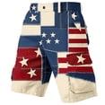 thumbnail image 5 of DIOAZUD Men's Patriotic Cargo Shorts American Flag Print Multi Pockets Lightweight Casual Outdoor Wear, 5 of 7