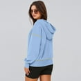thumbnail image 4 of Lightweight Hooded Pullover Sweatshirt with Half Zip and Pockets, Soft Fleece Fabric Women’s Casual Pullover for Winter, Comfortable Chic Style Sky Blue, 4 of 4