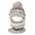 thumbnail image 2 of WITHMOONS Knit Fairs Isle Nordic Bobble Pom Beanie Hat DZX0024 (Grey), 2 of 2
