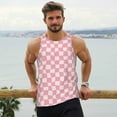 thumbnail image 6 of KLL Irregular Plaid Print Men's Muscle Gym Workout Stringer Tank Tops Bodybuilding Fitness T-Shirts Tank Tops Men-3X-Large, 6 of 7