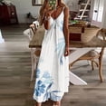 thumbnail image 2 of Summer Savings Clearance! Enjoytime Womens Plus Size Beach Dresses Fashion Boho Floral Print V Neck Dress Sleeveless Spaghetti Strap A-Line Summer Dresses for Women 2024, 2 of 5