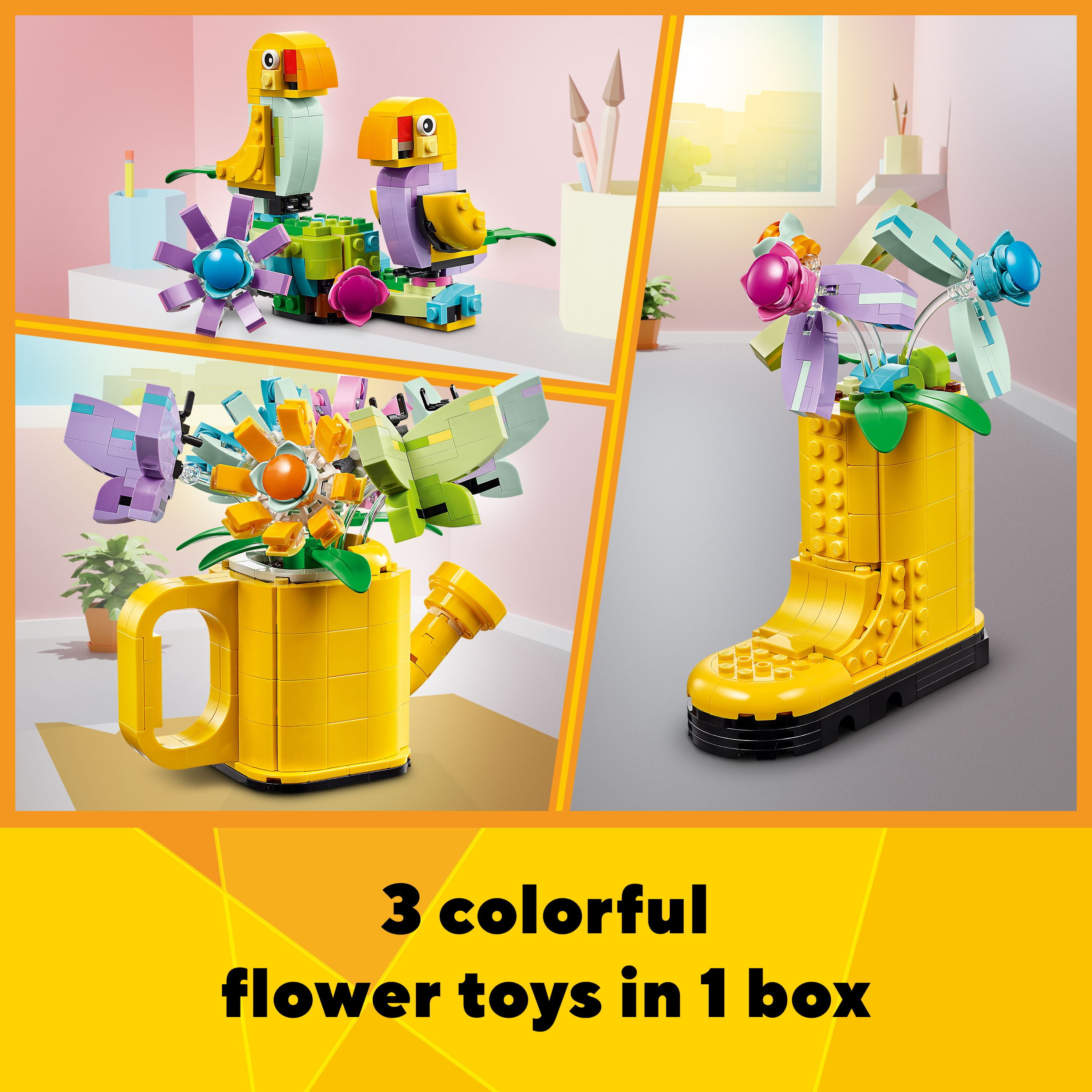 Lego Creator 3 In 1 Flowers In Watering Can Building Toy 31149