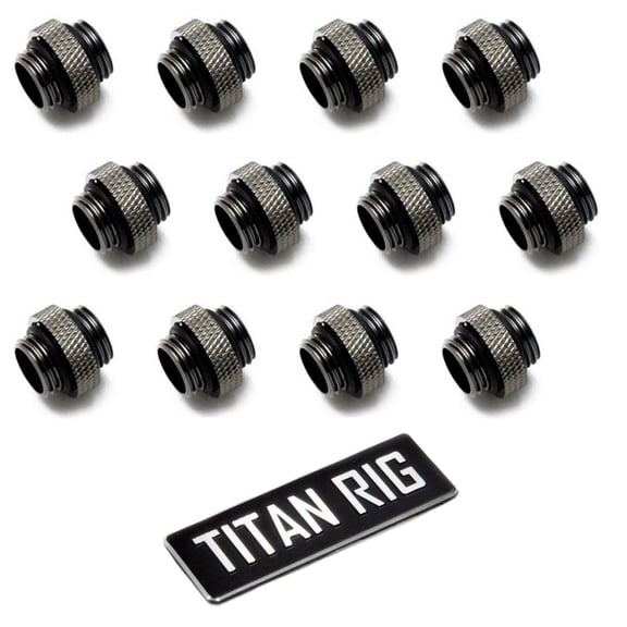 XSPC G1/4" 5mm Male to Male Fitting, Black Chrome, 12-pack
