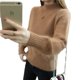 thumbnail image 5 of Suéter de mujer otoño e invierno Popular medio cuello alto engrosado camisa de fondo de terciopelo de visón sintético, 5 of 5