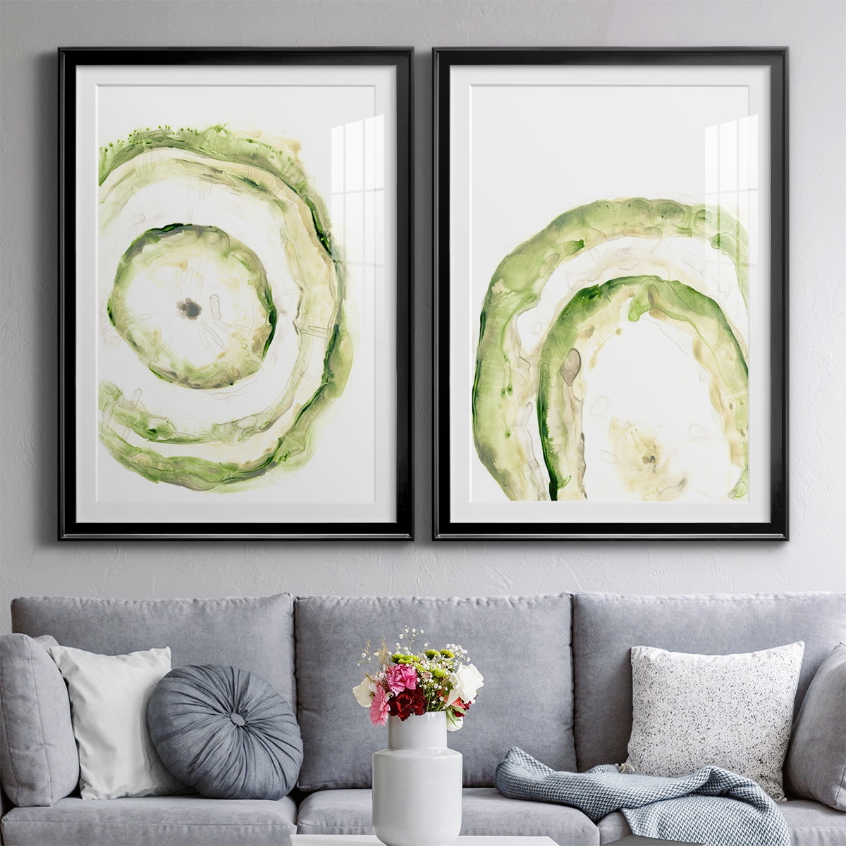 Wexford Home Lichen Halo III Premium Framed Print, 26.5" x 36.5" - Ready to Hang, Black (Set of 2)