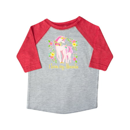 

Inktastic I Love My Abuela Unicorn with Pink and Yellow Flowers Gift Toddler Boy or Toddler Girl T-Shirt
