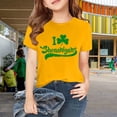thumbnail image 2 of XIMIN Kids' St. Patrick's Day Soft Short-Sleeve Crew Neck T-Shirt - Distressed Green "I Love Shenanigans" Graphic, Festive Irish Top for Boys & Girls, 2 of 7