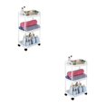 thumbnail image 3 of 2 Count Ornament Storage On Wheels 3 Tier Rolling Cart Trolley Rack, 3 of 8