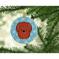 thumbnail image 2 of Snowflake Longhair Red Dachshund Ceramic Ornament, 2 of 3