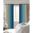 thumbnail image 2 of Blue Teal Yellow Ombre Blackout Curtains 90 Inch Length 2 Panels Set for Living Room Bedroom, Farmhouse Modern Gradient Art Privacy Window Treatment Thermal Insulated Black Out Drapes 52"x90", 2 of 8