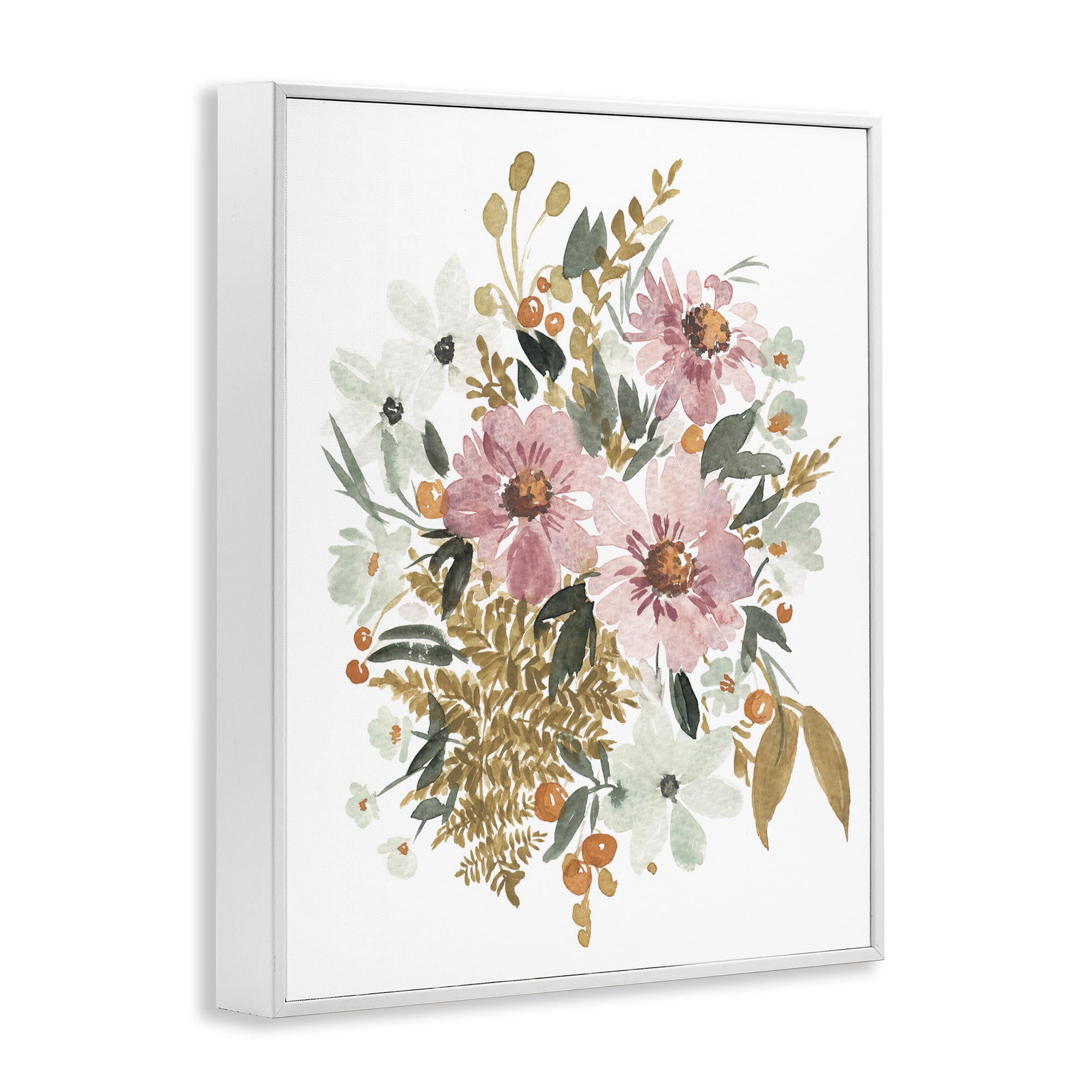Stupell Industries Bundle Of Wildflowers Botanical & Floral Painting White Framed Art Print Wall Art, 11 x 14